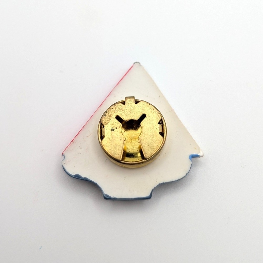 Vintage Sailboat Nautical Red White Blue Enamel Small Button Cover - Picture 2 of 3